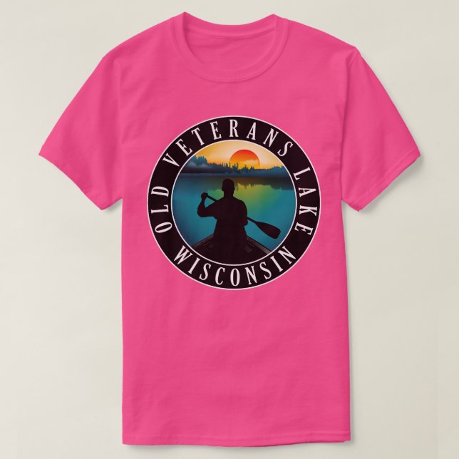 Alte Veteranen Lake Wisconsin Canoeing T-Shirt (Design vorne)