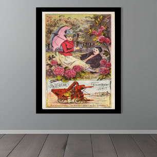 Alte Victor-Kleeblatt-Maschine-Werbung Poster