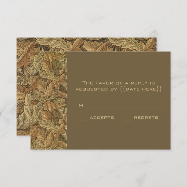 Alte Viktorianisch warme Herbstwochen RSVP Karte (Vorne/Hinten)