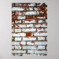 Alte Vintage Backsteinwand mit weißer Sprinklerpla