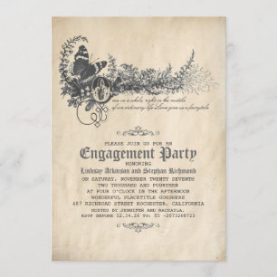 Alte Vintage Fairytale Engagement Partei Einladung
