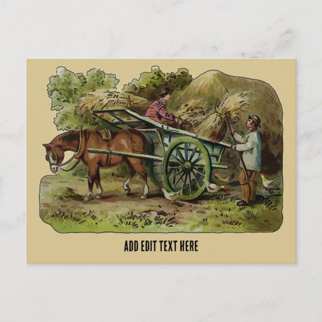 Alte Vintage Farm, Textkarte bearbeiten Postkarte (Vorderseite)