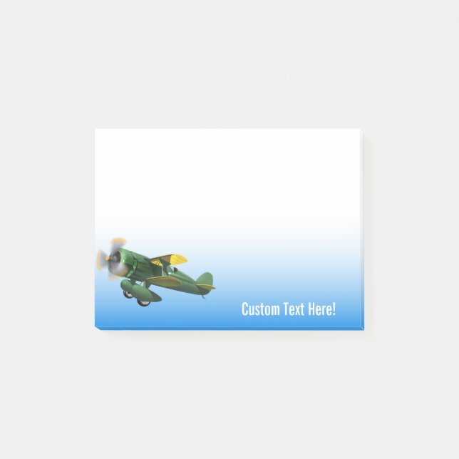 Alte Vintage-Flugzeug Personalized Post-it Notes Klebezettel (Vorderseite)