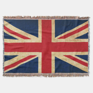 Alte Vintage-Grunge-Flagge des Vereinigten Königre Decke