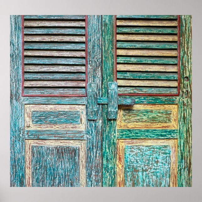 alte, Vintage Holztür Poster (Vorne)