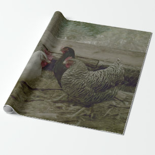 Alte Vintage-Hühnerhof-Landhuhn Geschenkpapier