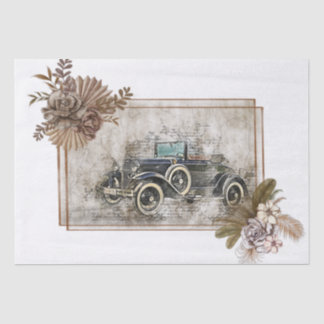 Alte Vintage Klassik Boho Auto Dekoupage Seidenpapier
