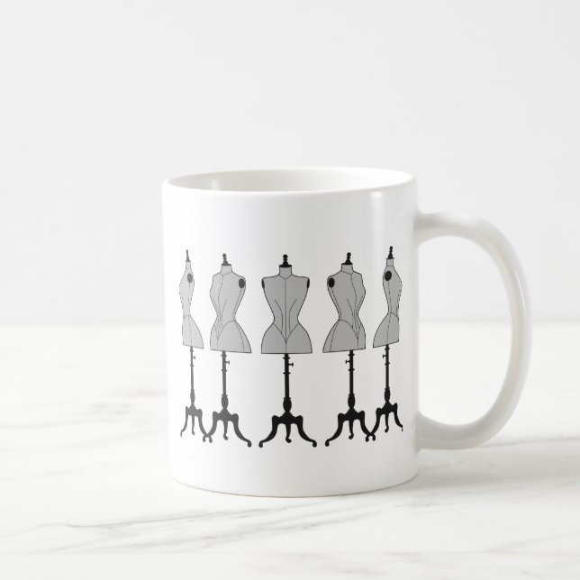 Alte Vintage Mannequins, Modeillustration Tasse (Rechts)