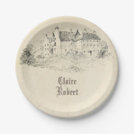 Alte Vintage Messe Burg Pappteller