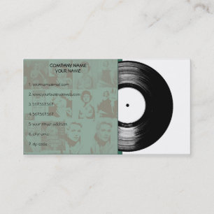 Alte Vintage-Musik-Vinyl Visitenkarte