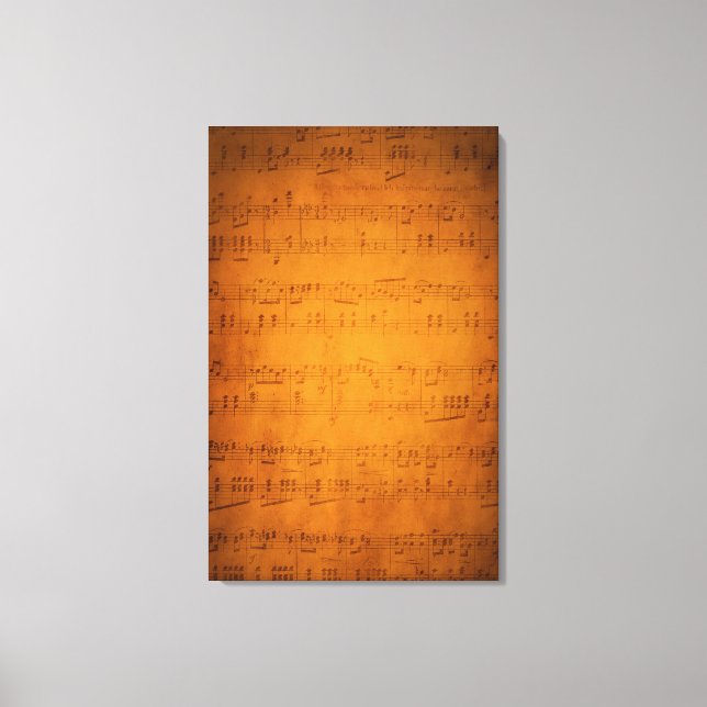 Alte Vintage Notenmusik Leinwanddruck (Vorderseite)