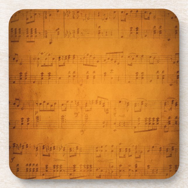 Alte Vintage Notenmusik Untersetzer (Vorderseite)
