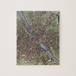 Alte Vintage Paris Karte shabbychic Puzzle