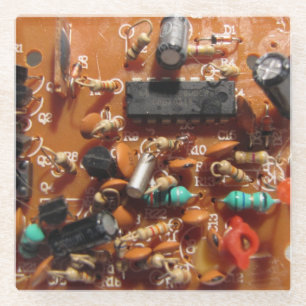 Alte Vintage PC-Mainboard Glasuntersetzer