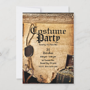 Alte Vintage-Piratenrollenkostüm Halloween-Party Einladung