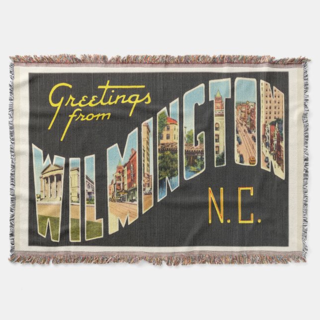 Alte Vintage Postkarte Wilmingtons Nord-Carolina Decke (Vorderseite)
