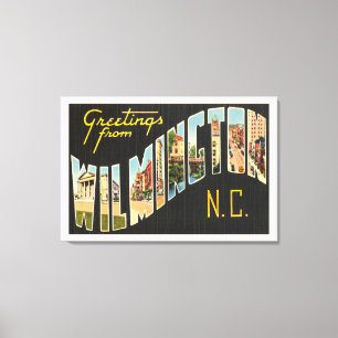 Alte Vintage Postkarte Wilmingtons Nord-Carolina Leinwanddruck
