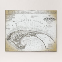 Alte Vintage Provincetown Cape Cod Map Jigsaw Puzz