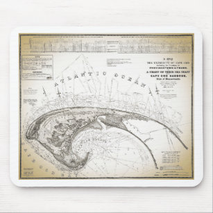 Alte Vintage Provincetown Cape Cod Map Mousepad