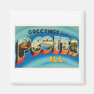 Alte Vintage Reise-Andenken Peorias Illinois IL Magnet