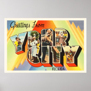 Alte Vintage Reise-Andenken Ybor Stadt-Florida Poster