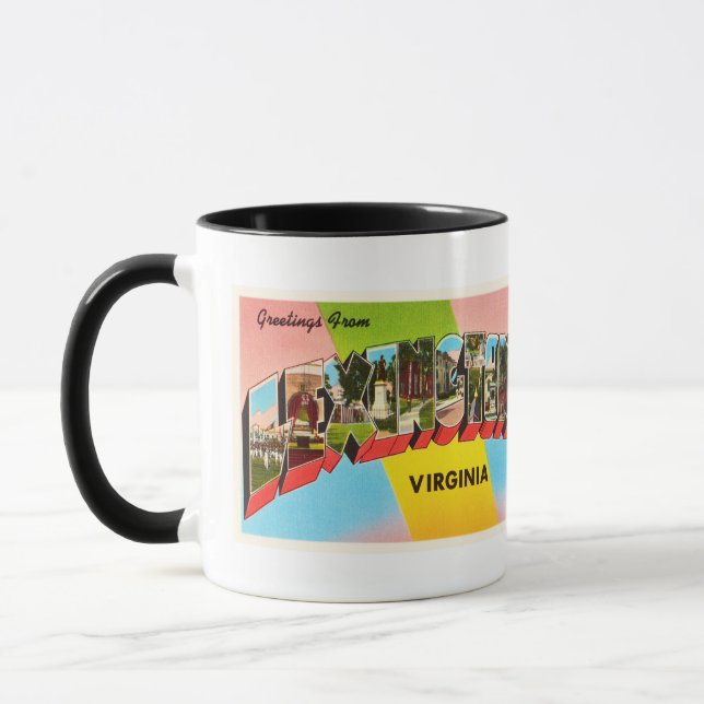 Alte Vintage Reise-Postkarte Lexingtons Virginia Tasse (Links)