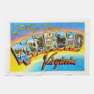 Alte Vintage Reise-Postkarte Richmonds Virginia VA Handtuch