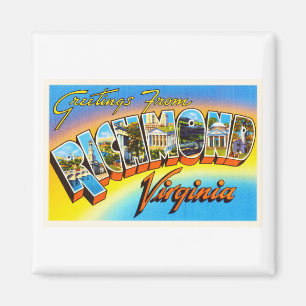 Alte Vintage Reise-Postkarte Richmonds Virginia VA Magnet