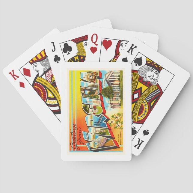 Alte Vintage Reise-Postkarte Virginia-Staats-VA Spielkarten (Rückseite)