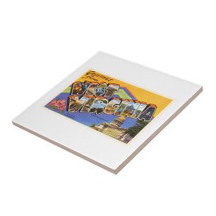 Alte Vintage Reise-Postkarte West- Fliese