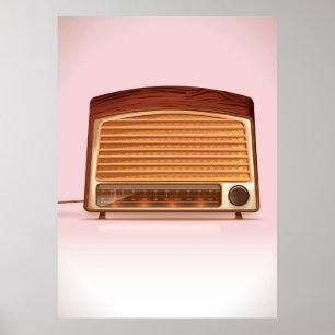 Alte Vintage Retro-Radioplaner Poster