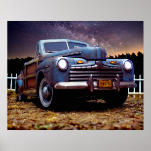 Alte Vintage-Rostlaube Scheunenfund Auto Woody Aut Poster