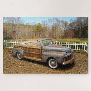 Alte Vintage-Rostlaube Scheunenfund Auto Woody Cab Puzzle