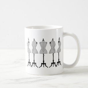 Alte Vintage-Schaufensterpuppen, Modeillustration Tasse