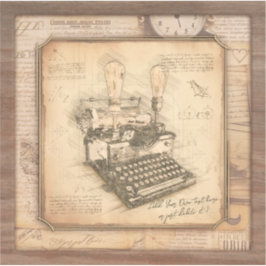 Alte Vintage Schreibmaschine. Autor/Schriftsteller Aufkleber