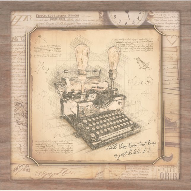 Alte Vintage Schreibmaschine. Autor/Schriftsteller Aufkleber (Vorderseite)