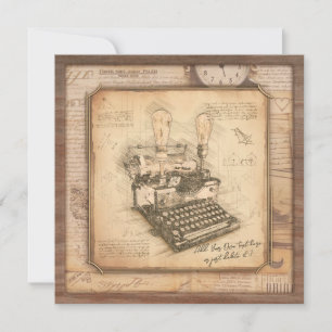 Alte Vintage Schreibmaschine. Autor/Schriftsteller Feiertagskarte