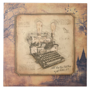 Alte Vintage Schreibmaschine. Autor/Schriftsteller Fliese