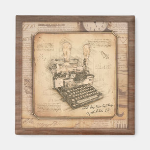 Alte Vintage Schreibmaschine. Autor/Schriftsteller Magnet
