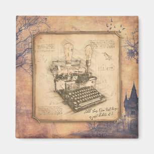 Alte Vintage Schreibmaschine. Autor/Schriftsteller Magnet