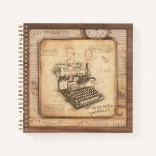 Alte Vintage Schreibmaschine. Autor/Schriftsteller Notizbuch