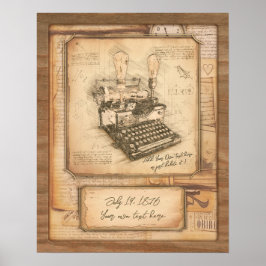 Alte Vintage Schreibmaschine. Autor/Schriftsteller Poster