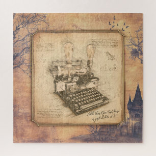Alte Vintage Schreibmaschine. Autor/Schriftsteller Puzzle