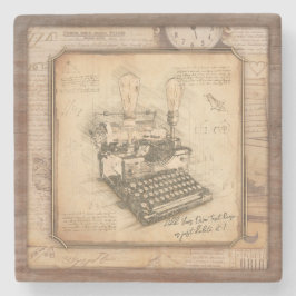 Alte Vintage Schreibmaschine. Autor/Schriftsteller Steinuntersetzer