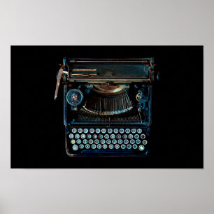 alte Vintage Schreibmaschine mit Tastatur Poster