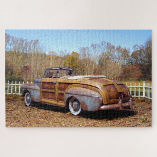 Alte Vintage Ställe finden Auto Woody Cabrio Puzzle