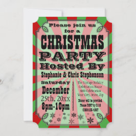 Alte Vintage Weihnachten Party Einladung