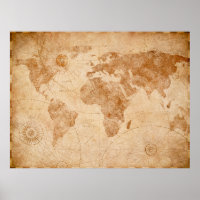 Alte Vintage Weltkarte zur Illustration, Welt,
