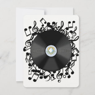 Alte Vinyl-Schallplatte und Noten