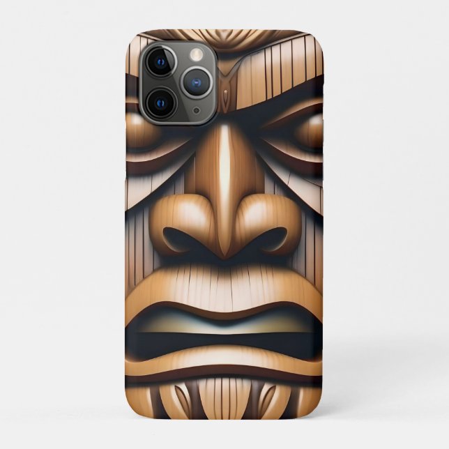 Alte Wächter: Tiki Holzkunst Case-Mate iPhone Hülle (Rückseite)